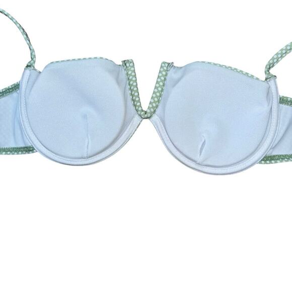 Green White Polka Dot Micro Bikini Women’s S Swim Beach Vacation Cheeky Thong - Picture 7 of 13